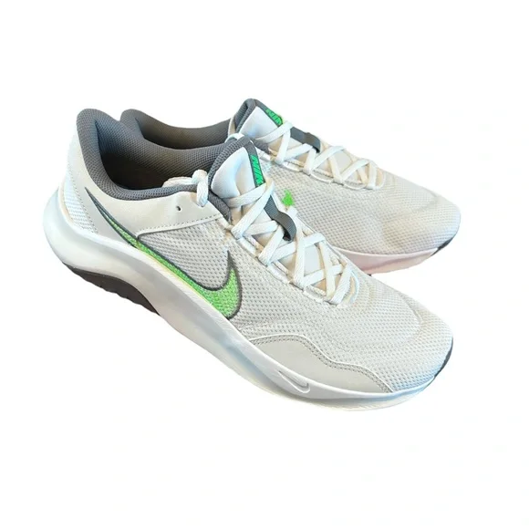 Nike Legend Essential 3 Men's Training Shoes White/Green DM1120-006 Size 11 NEW - Picture 1 of 9
